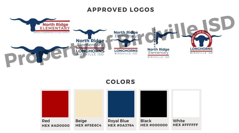 Birdville ISD logos and approved colors. Contact district for logos and details. 